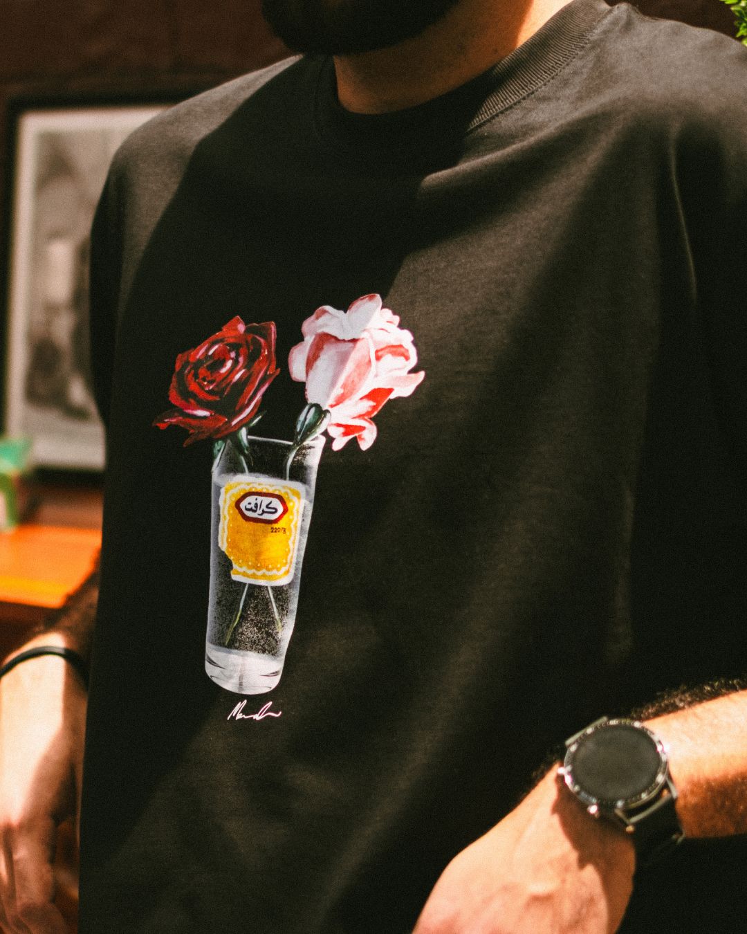 Kraft and roses tee