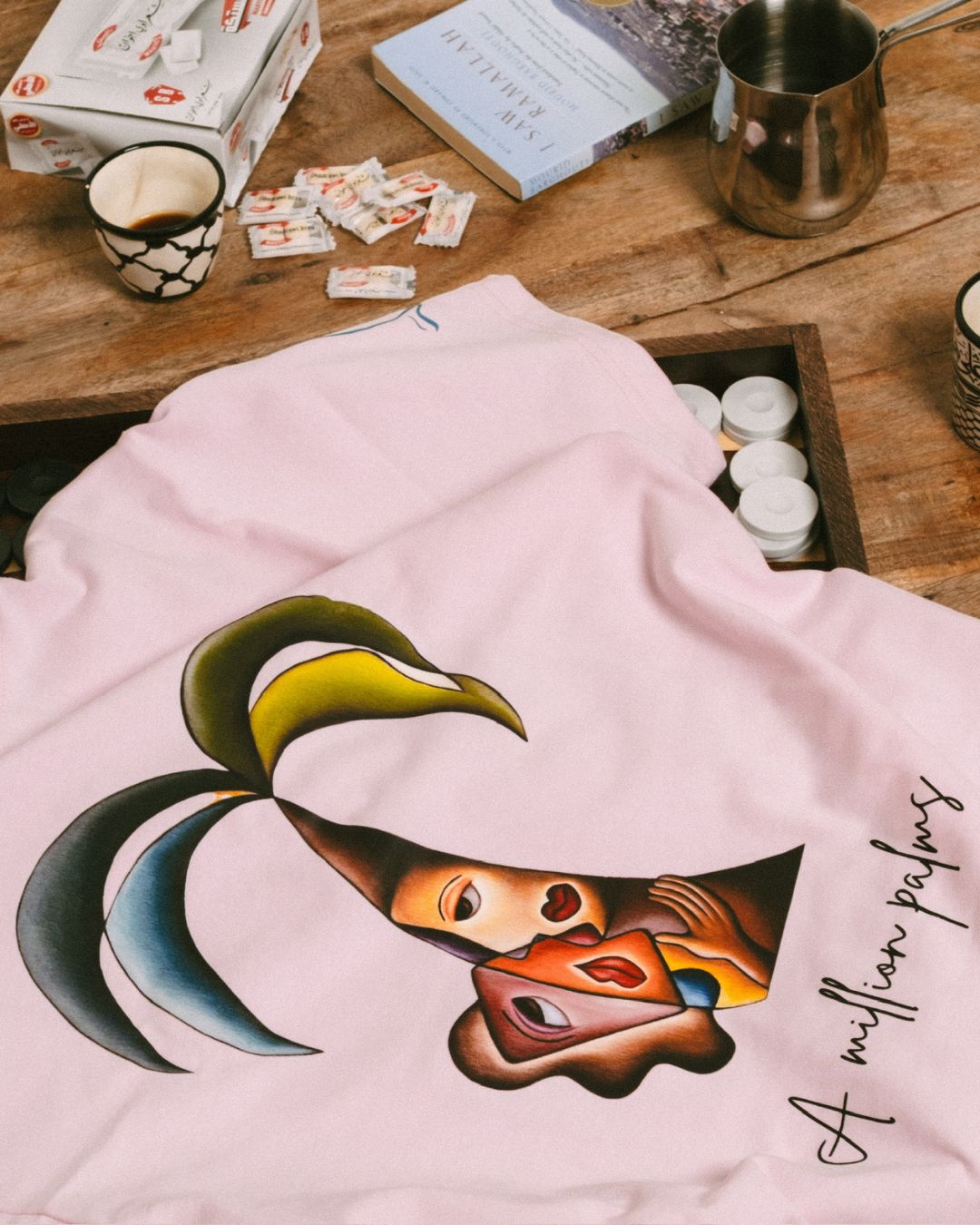 tshirt with palm tree artwork